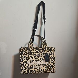 Coach Black and Tan Leopard Tote